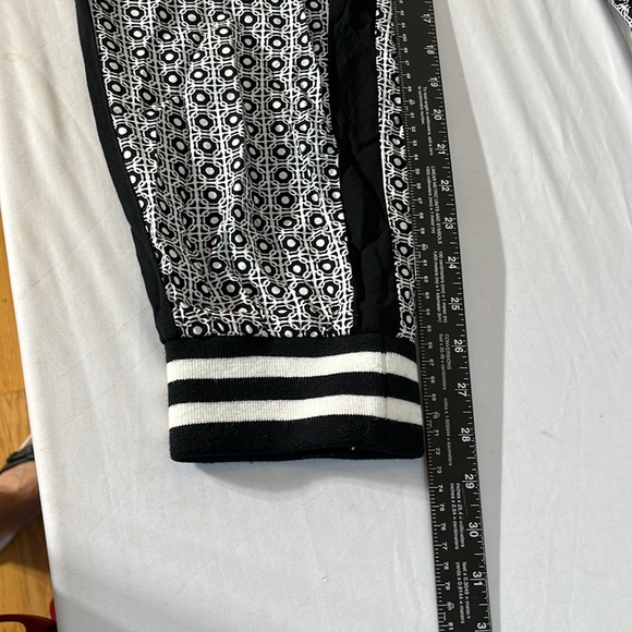 Vanilla Star size large Black & White print silky joggers black tux strip - Picture 7 of 14